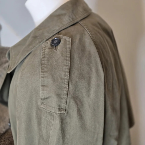 TOWNE by London Fog Olive Green Double-Breasted  Clasic Trench Coat Size 40 R - Picture 4 of 12